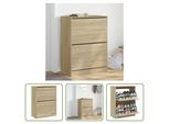 The Living Store Scarpiera A 2 Ante In Rovere Sonoma 80X42X108 Cm
