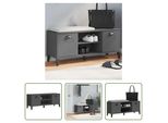 The Living Store Panca Per Scarpe Viken Antracite 106X35X45 Cm Materiale A Base Di Legno
