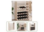 The Living Store Portabottiglie Con Ripiano Superiore 67,5X25X87 Cm In Legno Di Pino Massiccio