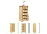 The Living Store Comodino 53X39X103 Cm In Legno Di Pino Massiccio