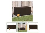 The Living Store Cassapanca Da Giardino Con Rotelle Marrone 190L Poly Rattan