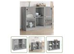 The Living Store Credenza Grigio Sonoma 102X37X75,5 Cm Materiale Legno