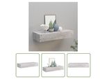 The Living Store Mensola A Muro Con Cassetto Grigio Cemento 60X23,5X10 Cm Mdf