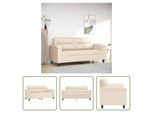The Living Store Divano 2 Posti Beige 140 Cm In Tessuto Microfibra
