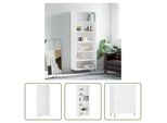 The Living Store Credenza Bianca 69,5X32,5X180 Cm Materiale A Base Di Legno