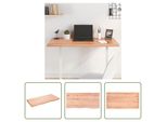 The Living Store Piano Del Tavolo Marrone Chiaro 100X50X(2-4)Cm In Legno Massiccio Di Rovere Trattato