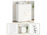 The Living Store Madia Bianca 60X31X70 Cm Materiale A Base Di Legno