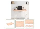 The Living Store Piano Del Tavolo 80X60X2 Cm In Rovere Massiccio Non Trattato