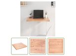 The Living Store Piano Del Tavolo Marrone Chiaro 60X60X(2-4) Cm In Legno Massiccio Di Rovere Trattato