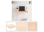 The Living Store Piano Del Tavolo 60X60X(2-6) Cm In Rovere Massiccio Non Trattato