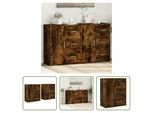 The Living Store Credenze 2 Pz. Rovere Fumé 60X31X70 Cm Materiale A Base Di Legno