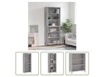 The Living Store Credenza Grey Sonoma 69,5X32,5X180 Cm Materiale A Base Di Legno