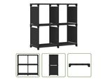 The Living Store Cubo Scaffale 4 Scomparti Nero 69X30X72,5 Cm Tessuto