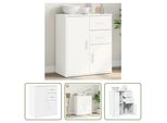 The Living Store Madia Bianca 60X31X70 Cm Materiale A Base Di Legno