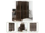The Living Store Divisorio Per Ambienti 4 Pezzi In Legno Massiccio Di Paulownia Marrone Scuro