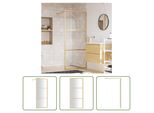 The Living Store Schermo Doccia Per Cabina Doccia Con Vetro Trasparente Esg Golden 80X195Cm