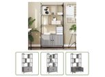 The Living Store Libreria Con Ante Grey Sonoma 76,5X30X154,5Cm Materiale A Base Di Legno