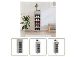 The Living Store Scarpiera Grigio Cemento 30X35X105 Cm Materiale Legno