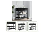 The Living Store Tavolo Consolle Nero 75X34,5X75 Cm In Materiale Ligneo