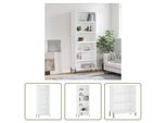 The Living Store Credenza Bianca 69,5X32,5X180 Cm Materiale A Base Di Legno
