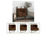The Living Store Comodino A Parete In Rovere Marrone 40X30X61 Cm Materiale In Legno