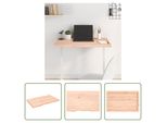 The Living Store Piano Del Tavolo 80X50X(2-4) Cm In Rovere Massiccio Non Trattato