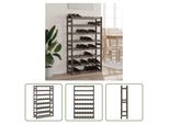 The Living Store Portabottiglie Per 56 Bottiglie In Legno Di Pino Massiccio Grigio