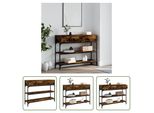 The Living Store Tavolo Consolle In Rovere Fumé 100X25X75 Cm Materiale In Legno