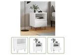 The Living Store Comodino Bianco 40X35X50 Cm In Materiale Ligneo