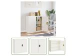The Living Store Armadio Per Archiviazione Bianco 90X40X90 Cm In Acciaio