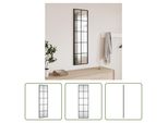 The Living Store Specchio Da Parete Nero 30X100 Cm Rettangolare In Ferro