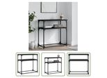 The Living Store Tavolo Consolle Nero 75X35,5X75 Cm In Materiale Ligneo