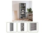 The Living Store Credenza Grey Sonoma 69,5X32,5X180 Cm Materiale A Base Di Legno