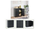 The Living Store Schedario Antracite 79X40X90 Cm In Acciaio