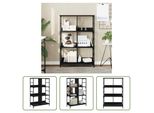 The Living Store Libreria Nera 78,5X33X117,5 Cm Materiale A Base Di Legno