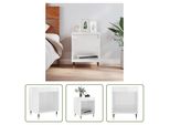 The Living Store Comodino Bianco Lucido 40X35X50 Cm Materiale Legno