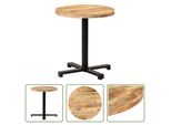 The Living Store Tavolo Da Bistrot Rotondo Ø70X75 Cm Legno Di Mango Grezzo