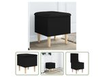 The Living Store Panca Con Contenitore Nero 42X42X46 Cm Materiale A Base Di Legno