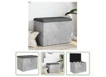 The Living Store Panca Con Contenitore In Cemento Grigio 62X42X45 Cm Materiale In Legno