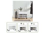 The Living Store Scarpiera Bianca Lucida 70X36X60 Cm Materiale In Legno