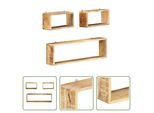 The Living Store Set Di Mensole A Muro A Cubo Da 3 Pezzi In Legno Massiccio Di Mango