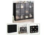 The Living Store Libreria Con Ante Nero 136X37X109 Cm Materiale A Base Di Legno