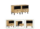 The Living Store Comodini 2 Pezzi 40X33X46 Cm In Legno Massiccio Di Mango