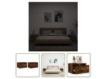 The Living Store Comodini A Parete Con Luci Led 2 Pz. Rovere Fumé