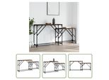 The Living Store Tavoli Consolle 2 Pezzi. Materiale A Base Di Legno Di Quercia Fumé