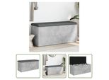 The Living Store Panca Con Contenitore In Cemento Grigio 102X42X45 Cm Materiale In Legno