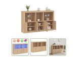 The Living Store Credenza Con Luci Led Rovere Sonoma 162X37X100 Cm
