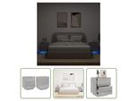 The Living Store Comodini Con Luci Led 2 Pz. Materiale A Base Di Legno Grigio Sonoma