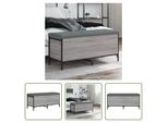 The Living Store Panca Con Contenitore Grey Sonoma 102X42X45 Cm Materiale A Base Di Legno