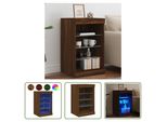 The Living Store Credenza Con Luci Led Look Rovere Marrone 41X37X67 Cm